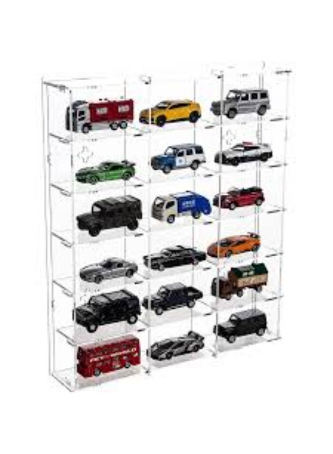 EMAAZZ LLC Clear Acrylic Toy Car Display Case – Multi Compartment Storage Organizer Shelf for Mini Cars, Hot Wheels, Collectibles, Figures, Home & Office Décor - Image 2